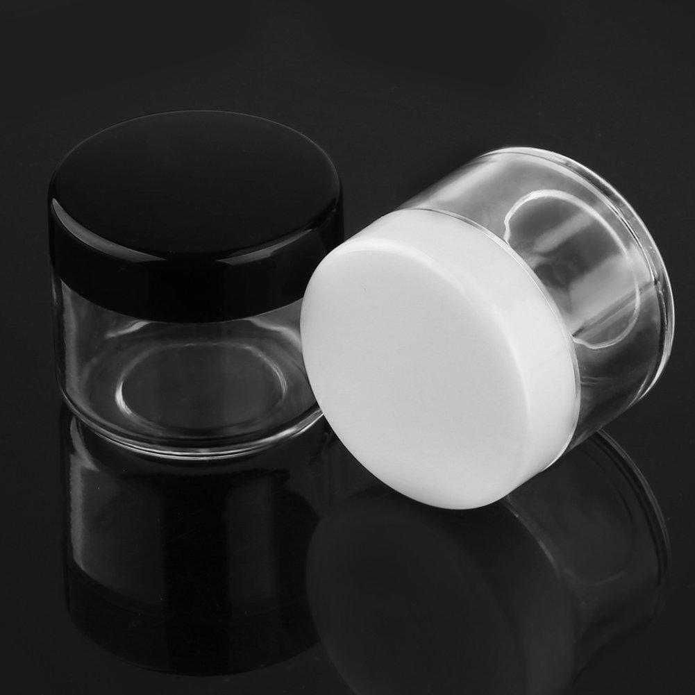 imageAccmor 10 Pieces Makeup Travel Containers with Lids 35 1015 20 Gram Size Cosmetic Jars with 5 Pieces Mini Spatulas for Giftrandom colorWhite