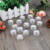 imageAccmor 100 Pieces 3g Empty Sample Containers with Lids Cosmetic Jars with 5 Pieces Mini SpatulasClear