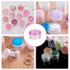 imageAccmor 100 Pieces 3g Empty Sample Containers with Lids Cosmetic Jars with 5 Pieces Mini SpatulasMulticolor