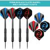 imageAccmor 12 Pack Steel Tip Darts24G Professional Metal Darts Set for DartboardBlackStyle A