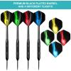 imageAccmor 12 Pack Steel Tip Darts24G Professional Metal Darts Set for DartboardBlackStyle B
