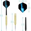 imageAccmor 12 Pack Steel Tip Darts24G Professional Metal Darts Set for DartboardGoldStyle B