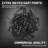 imageAccmor 12 Pcs Soft Tip Darts 18g Plastic Tip Darts Set Attach Extra 100 Black 2BA Replacement Tips Soft Tip Darts for ElectronicPlastic Dartboard