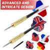 imageAccmor 12pcs Steel Tip Darts Set 18 Grams Professional Metal Darts Metal Tip Darts with 4 Extra Nylon Shafts 4 Extra Flights in Four Different Patterns