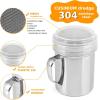 imageAccmor 2 Pack Powdered Sugar Shaker Duster Cinnamon Shaker Flour Sifter Fine Mesh Stainless Steel Dredge for Baking Soda Flour Cinnamon CocoaMedium10 oz