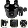 imageAccmor 2in1 Walker Cup Holder with Phone Holder Wheelchair Cup Holder Rollator Cup Holder Cup Phone Holder for Walker Wheelchair Rollator Mobility ScooterBlack