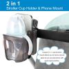 imageAccmor 2in1 Walker Cup Holder with Phone Holder Wheelchair Cup Holder Rollator Cup Holder Cup Phone Holder for Walker Wheelchair Rollator Mobility ScooterStyle CTransparent