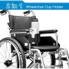 imageAccmor 2in1 Walker Cup Holder with Phone Holder Wheelchair Cup Holder Rollator Cup Holder Cup Phone Holder for Walker Wheelchair Rollator Mobility ScooterBlack
