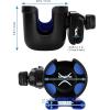 imageAccmor 2in1 Walker Cup Holder with Phone Holder Wheelchair Cup Holder Rollator Cup Holder Cup Phone Holder for Walker Wheelchair Rollator Mobility ScooterMix Blue