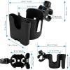 imageAccmor 2in1 Walker Cup Holder with Phone Holder Wheelchair Cup Holder Rollator Cup Holder Cup Phone Holder for Walker Wheelchair Rollator Mobility ScooterStyle BBlack