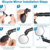 imageAccmor 2pcs Bike Mirror Bar End Bicycle Riding Rearview Mirrors for Handlebars Adjustable 360 Degree Rotatable Convex Mirror for Mountain Road Bikes