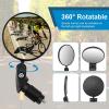 imageAccmor 2pcs Bike Mirror Bar End Bicycle Riding Rearview Mirrors for Handlebars Adjustable 360 Degree Rotatable Convex Mirror for Mountain Road Bikes