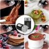 imageAccmor 2pcs Salt and Pepper ShakersStainless Steel Shaker for Salt Powder Sugar Cinnamon Pepper Spice Dispenser with Adjustable Pour HolesSilverBlack