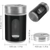 imageAccmor 2pcs Salt and Pepper ShakersStainless Steel Shaker for Salt Powder Sugar Cinnamon Pepper Spice Dispenser with Adjustable Pour HolesSilverBlack