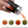 imageAccmor 2pcs Salt and Pepper ShakersStainless Steel Shaker for Salt Powder Sugar Cinnamon Pepper Spice Dispenser with Adjustable Pour HolesSilverBlack