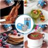 imageAccmor 2pcs Salt and Pepper ShakersStainless Steel Shaker for Salt Powder Sugar Cinnamon Pepper Spice Dispenser with Adjustable Pour HolesSilverBlue