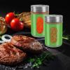 imageAccmor 2pcs Salt and Pepper ShakersStainless Steel Shaker for Salt Powder Sugar Cinnamon Pepper Spice Dispenser with Adjustable Pour HolesSilverGreen