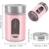imageAccmor 2pcs Salt and Pepper ShakersStainless Steel Shaker for Salt Powder Sugar Cinnamon Pepper Spice Dispenser with Adjustable Pour HolesSilverPink