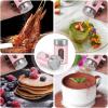 imageAccmor 2pcs Salt and Pepper ShakersStainless Steel Shaker for Salt Powder Sugar Cinnamon Pepper Spice Dispenser with Adjustable Pour HolesSilverPink