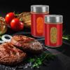 imageAccmor 2pcs Salt and Pepper ShakersStainless Steel Shaker for Salt Powder Sugar Cinnamon Pepper Spice Dispenser with Adjustable Pour HolesSilverRed