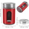 imageAccmor 2pcs Salt and Pepper ShakersStainless Steel Shaker for Salt Powder Sugar Cinnamon Pepper Spice Dispenser with Adjustable Pour HolesSilverRed