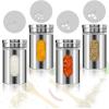 imageAccmor 2pcs Salt and Pepper ShakersStainless Steel Shaker for Salt Powder Sugar Cinnamon Pepper Spice Dispenser with Adjustable Pour HolesSilverSilver