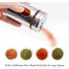 imageAccmor 2pcs Salt and Pepper ShakersStainless Steel Shaker for Salt Powder Sugar Cinnamon Pepper Spice Dispenser with Adjustable Pour HolesSilverSilver