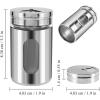 imageAccmor 2pcs Salt and Pepper ShakersStainless Steel Shaker for Salt Powder Sugar Cinnamon Pepper Spice Dispenser with Adjustable Pour HolesSilverSilver