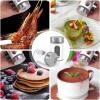 imageAccmor 2pcs Salt and Pepper ShakersStainless Steel Shaker for Salt Powder Sugar Cinnamon Pepper Spice Dispenser with Adjustable Pour HolesSilverWhite