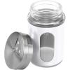imageAccmor 2pcs Salt and Pepper ShakersStainless Steel Shaker for Salt Powder Sugar Cinnamon Pepper Spice Dispenser with Adjustable Pour HolesSilverWhite