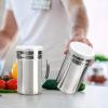 imageAccmor 2pcs Stainless Steel Dredge Salt Pepper Dredge Shakers with Handle Seasonings Spice Shakers with Lid 6 OunceLarge14oz