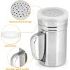 imageAccmor 2pcs Stainless Steel Dredge Salt Pepper Dredge Shakers with Handle Seasonings Spice Shakers with Lid 6 OunceLarge14oz