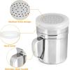 imageAccmor 2pcs Stainless Steel Dredge Salt Pepper Dredge Shakers with Handle Seasonings Spice Shakers with Lid 6 OunceMedium10oz
