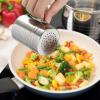 imageAccmor 2pcs Stainless Steel Dredge Salt Pepper Dredge Shakers with Handle Seasonings Spice Shakers with Lid 6 OunceMedium10oz