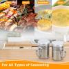 imageAccmor 2pcs Stainless Steel Dredge Salt Pepper Dredge Shakers with Handle Seasonings Spice Shakers with Lid 6 OunceSmall6oz