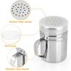 imageAccmor 2pcs Stainless Steel Dredge Salt Pepper Dredge Shakers with Handle Seasonings Spice Shakers with Lid 6 OunceSmall6oz