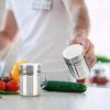 imageAccmor 2pcs Stainless Steel Dredge Salt Pepper Dredge Shakers with Handle Seasonings Spice Shakers with Lid 6 OunceSmall6oz