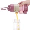 imageAccmor 3 Layers Baby Milk Powder Formula Dispenser On The Go Formula Container for Travel NonSpill Stackable Baby Snack Storage Container with HandleBPA FreePurple