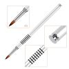 imageAccmor 3D Nail Art Brush for Acrylic Powder Kolinsky Acrylic Nail Brush Silver Metal with NonSlip Handle Size  4Size 2 Pack of 1