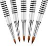 imageAccmor 3D Nail Art Brush for Acrylic Powder Kolinsky Acrylic Nail Brush Silver Metal with NonSlip Handle Size  4Size 2 Pack of 1