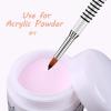 imageAccmor 3D Nail Art Brush for Acrylic Powder Kolinsky Acrylic Nail Brush Silver Metal with NonSlip Handle Size  4Size 4 Pack of 1