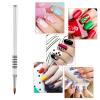 imageAccmor 3D Nail Art Brush for Acrylic Powder Kolinsky Acrylic Nail Brush Silver Metal with NonSlip Handle Size  4Size 4 Pack of 1