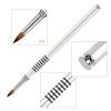 imageAccmor 3D Nail Art Brush for Acrylic Powder Kolinsky Acrylic Nail Brush Silver Metal with NonSlip Handle Size  4Size 4 Pack of 1