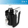 imageAccmor 3in1 Bike Cup Holder with Cell Phone Keys Holder Bike Water Bottle Holders Universal Bar Drink Cup Can Holder for Bicycles Motorcycles Scooters Black GreyBlack