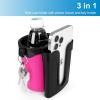 imageAccmor 3in1 Bike Cup Holder with Cell Phone Keys Holder Bike Water Bottle Holders Universal Bar Drink Cup Can Holder for Bicycles Motorcycles Scooters Black GreyBlack Pink