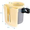 imageAccmor 3in1 Bike Cup Holder with Cell Phone Keys Holder Bike Water Bottle Holders Universal Bar Drink Cup Can Holder for Bicycles Motorcycles Scooters Black GreyGream Yellow Grey