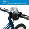 imageAccmor 3in1 Bike Cup Holder with Cell Phone Keys Holder Bike Water Bottle Holders Universal Bar Drink Cup Can Holder for Bicycles Motorcycles Scooters Black GreyBlackwith clip