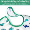 imageAccmor 4 Pack Baby Bibs Waterproof Sleeved Bibs for Eating Feeding Toddler Baby Girls Boys Smock BibsDinosaurOwlLionFeather