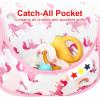 imageAccmor 4 Pack Baby Bibs Waterproof Sleeved Bibs for Eating Feeding Toddler Baby Girls Boys Smock BibsUnicornDotsCactus Leaves