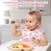 imageAccmor 4 Pack Baby Bibs Waterproof Sleeved Bibs for Eating Feeding Toddler Baby Girls Boys Smock BibsUnicornDotsCactus Leaves
